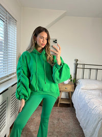 LADIES RUSCHED ARM SWEATSHIRT