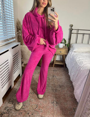 LADIES TOWELLING ELASTICATED BAND FLARES