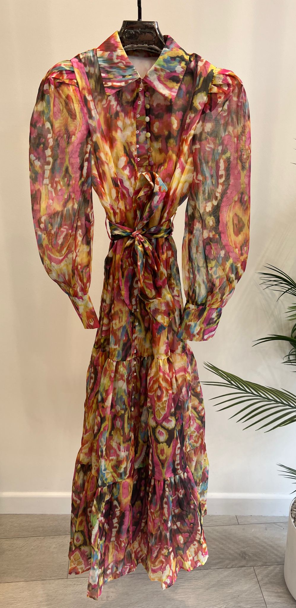 LADIES PRINTED MESH DRESS AW22