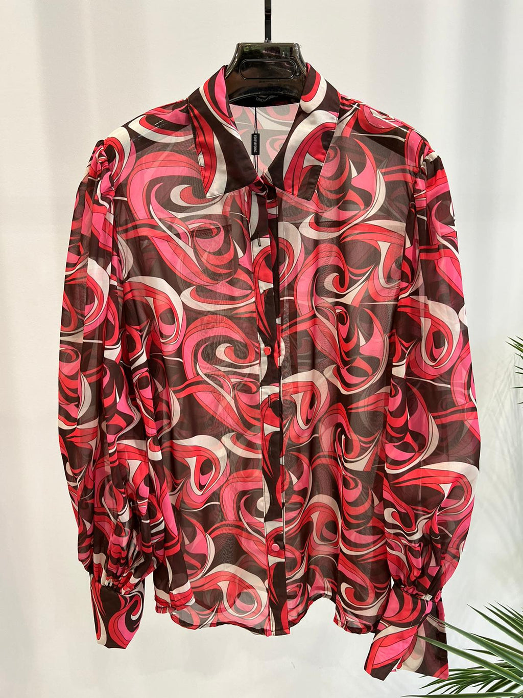 LADIES PUFF SLEEVE PRINTED SHIRT