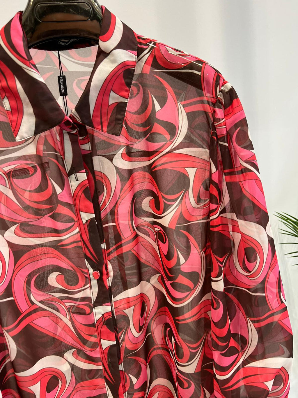 LADIES PUFF SLEEVE PRINTED SHIRT