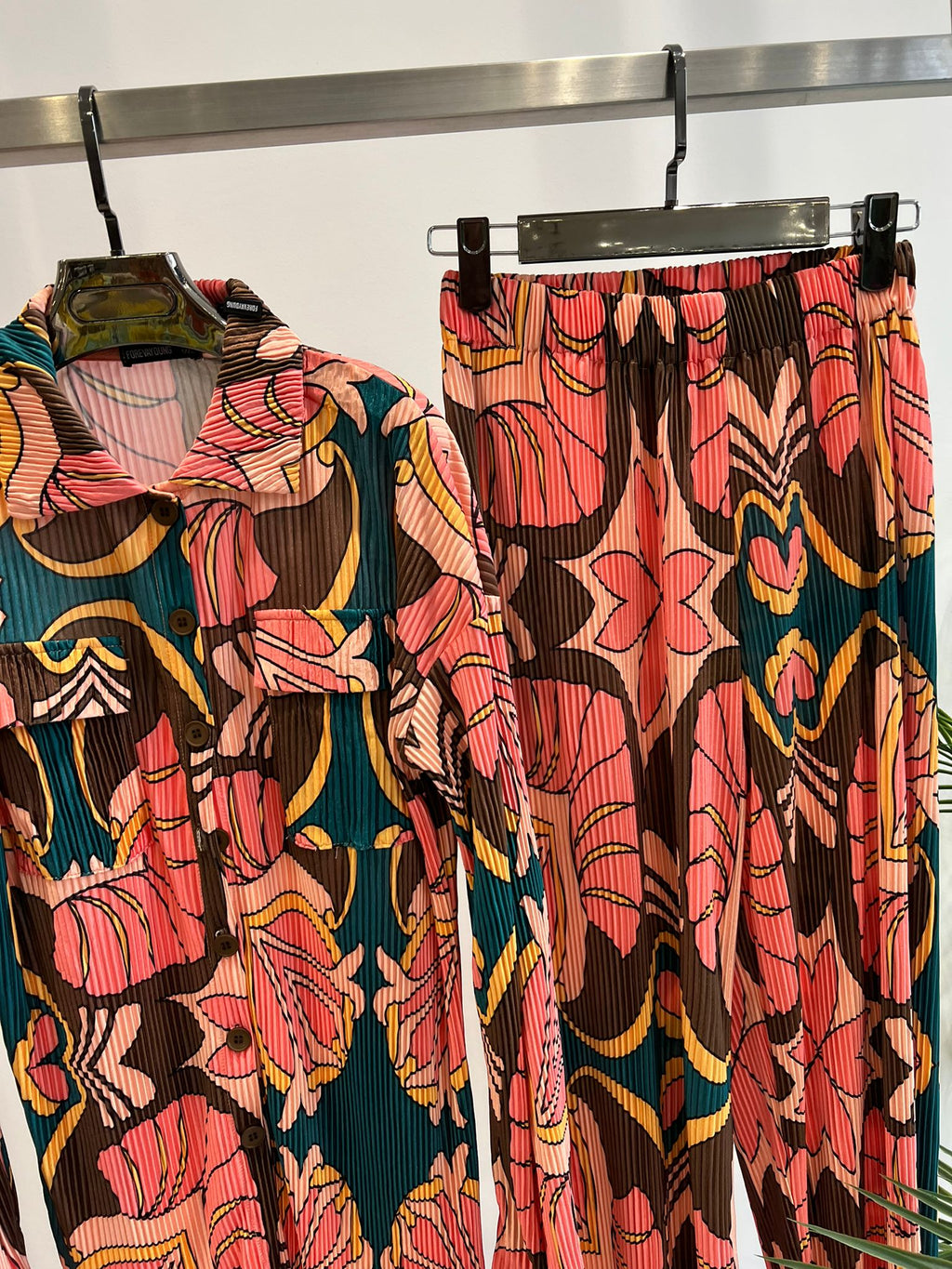 LADIES PRINTED CRINKLE SET