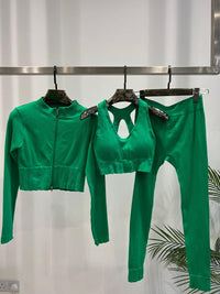 LADIES 3 PIECE YOGA SUIT